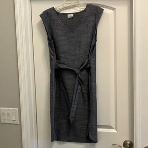 Columbia Charcoal and Navy  Belted Midi Dress Size L